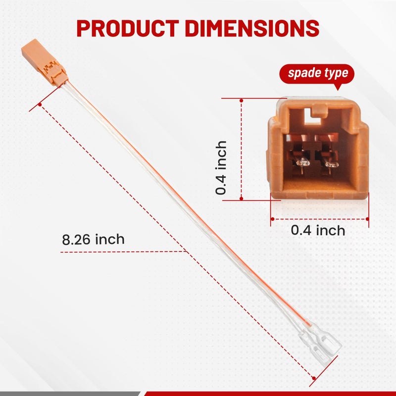 RED WOLF Car Door Speaker Wiring Harness Fit for Nissan 1999-2002 Frontier Altima Maxima, 2002-2004 Infiniti i35 G20, 2 Pin Spade Type Speaker Wire Plug Install Aftermarket Front Rear Speaker - Image 3